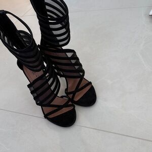 Alaia Black Multi-Strap High-Heel Sandals